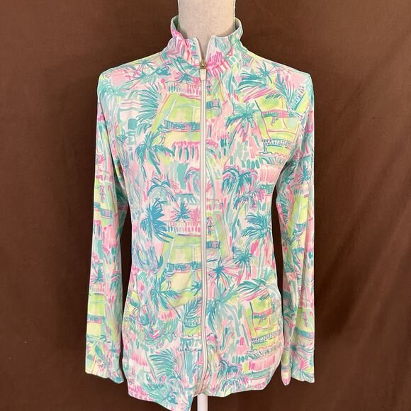 Lilly Pulitzer Luxletic Hadlee Tennis Jacket Size SMALL Match Upf 50+ Athletic - Picture 1 of 8